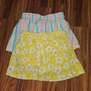 Cat & Jack Floral and Striped Colorful Skorts Bundle of 2 Toddler Size 3T